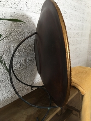 Beautiful Asian earthenware bowl on stand.